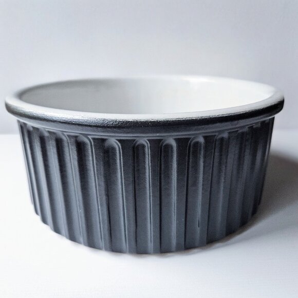 Bennington Potters Vermont Large 8" Souffle Dish - Black and White c.1960s USA - Picture 3 of 8